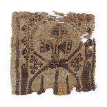 Coptic textile fragment Egypt, early Islamic period 641 A.D - 9th century 9x8,5 cm.