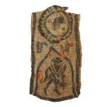 Coptic textile fragment Egypt, early Islamic period 641 A.D. - 9th century 17x9 cm.