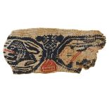 Coptic textile fragment Egypt, early Islamic period 641 A.D - 9th century 8x20 cm.