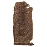 Coptic textile fragment Egypt, early Islamic period 641 A.D - 9th century 28x12,5 cm.