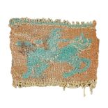 Coptic textile fragment Egypt, early Islamic period 641 A.D - 9th century 5,6x7,5 cm.