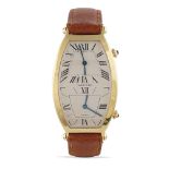 Cartier Tonneau Dual Time, wristwatch 1960/70ies