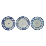 Three ancient Iznik plates Turkey d. 21 cm.