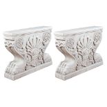 A pair of white marble bases 20th century 73x103x21 cm.