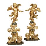 A pair of golden wood sculptures Rome, end 18th - beginning 19th century 180x74x37 cm.