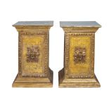 A pair of wood bases antique manufacture 100x65x65 cm.