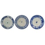 Three ancient Iznik plates Turkey d. 22,5 cm.