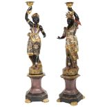 A pair of Venetian moors Italy, late 18th century 225x50x50 cm.