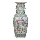 A Canton porcelain baluster vase China, end 19th century h. 58 cm.