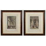 A pair of watercolored prints France, mid 19th century 41x30 cm.