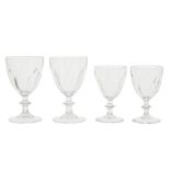 Glasses in transparent glass lot (16) 20th century h. 14-12 cm.