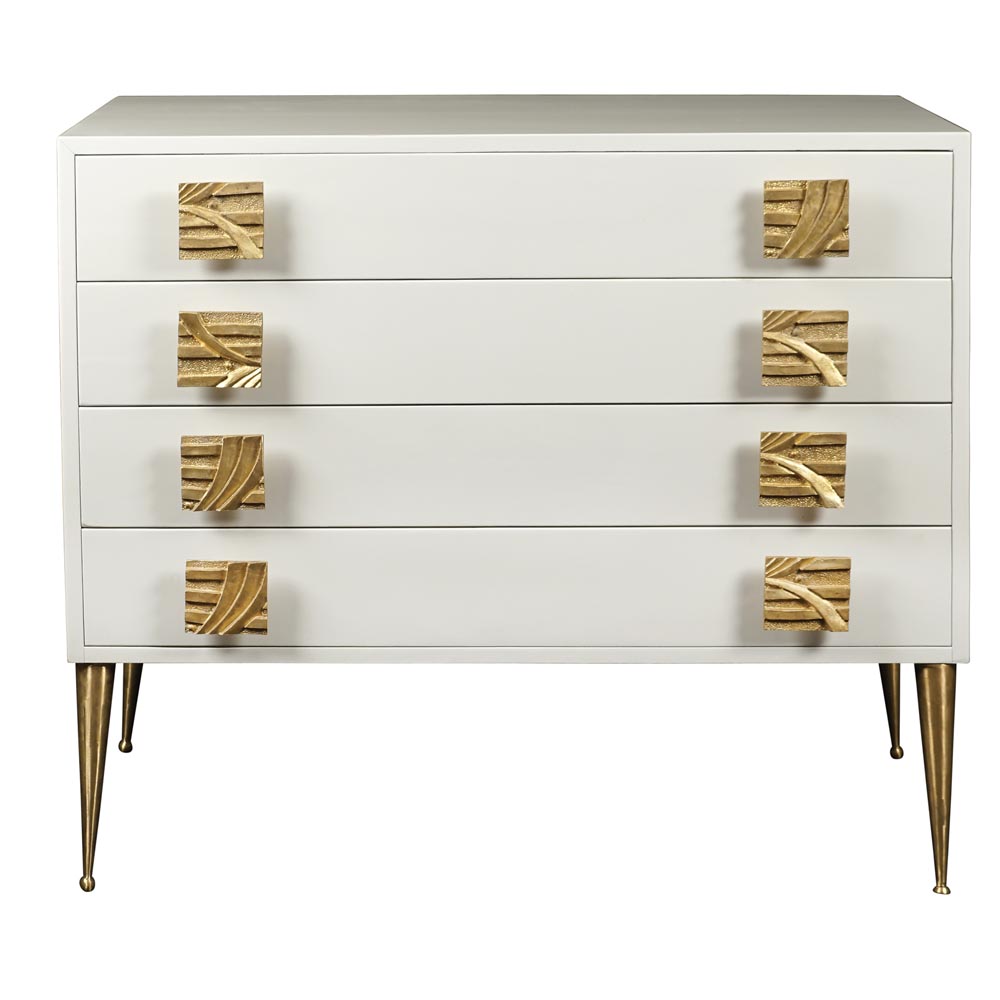 A white lacquered chest of drawers 20th century 84x95x50 cm.