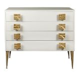 A white lacquered chest of drawers 20th century 84x95x50 cm.