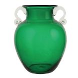 Green glass vase France, 20th century h. 32 cm.