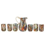 A Murano glass drinking set 20th century h. 21 - 10 cm.