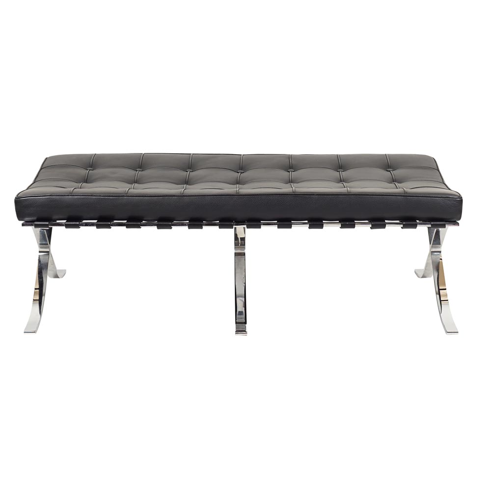 Copy from Mies van der Rohe bench 20th century 38x116x55 cm.