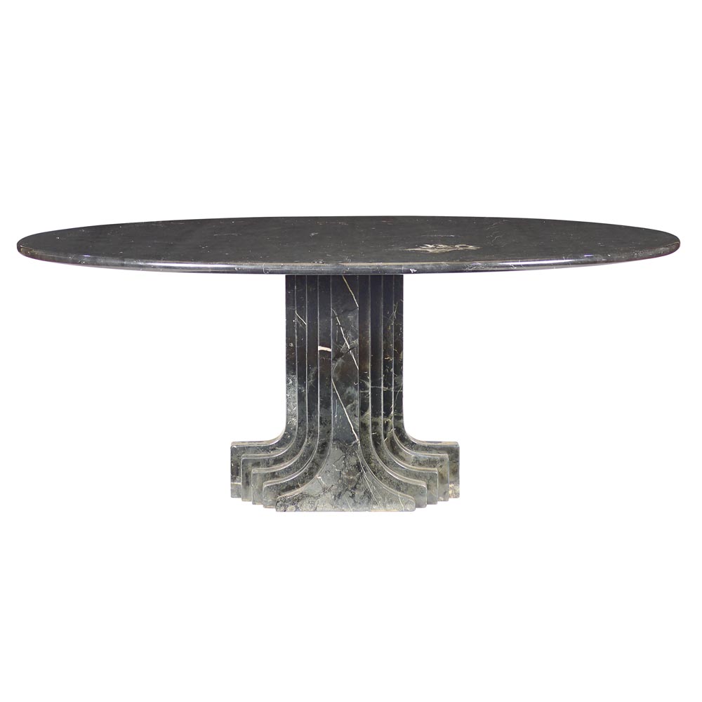 Carlo Scarpa design, "Samo" black marble table Italy, 20th century 74x178x99 cm.