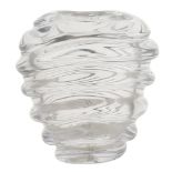 Carlo Moretti, transparent crystal vase Murano, 1987 h. 28,5 cm. - d. 29 cm.