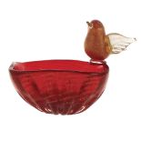 Dior, red and golden glass ashtray