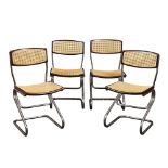 Four design chairs 20th century h. 81 cm.