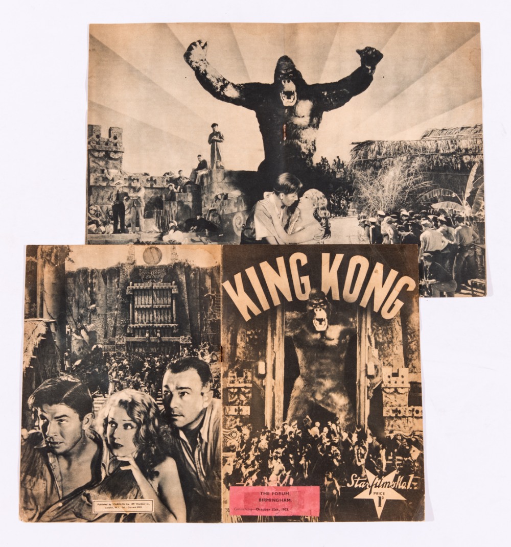 King Kong original film brochure (1933) 'Star Films No 1' with cover label for the Forum Cinema