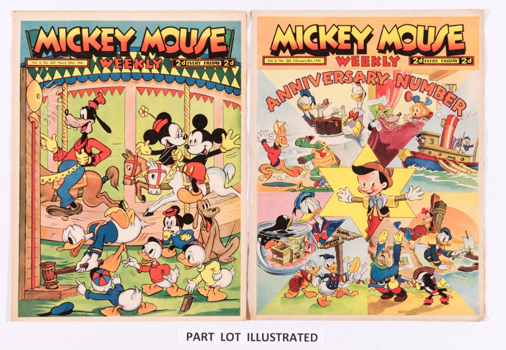 Mickey Mouse Weekly comics (1941) 257-299 with No. 300 (1942). Some issues were printed