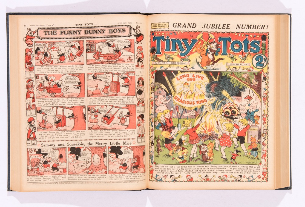 Tiny Tots (1935) 377-428. Complete year in bound volume. Including George V Royal Jubilee Number [