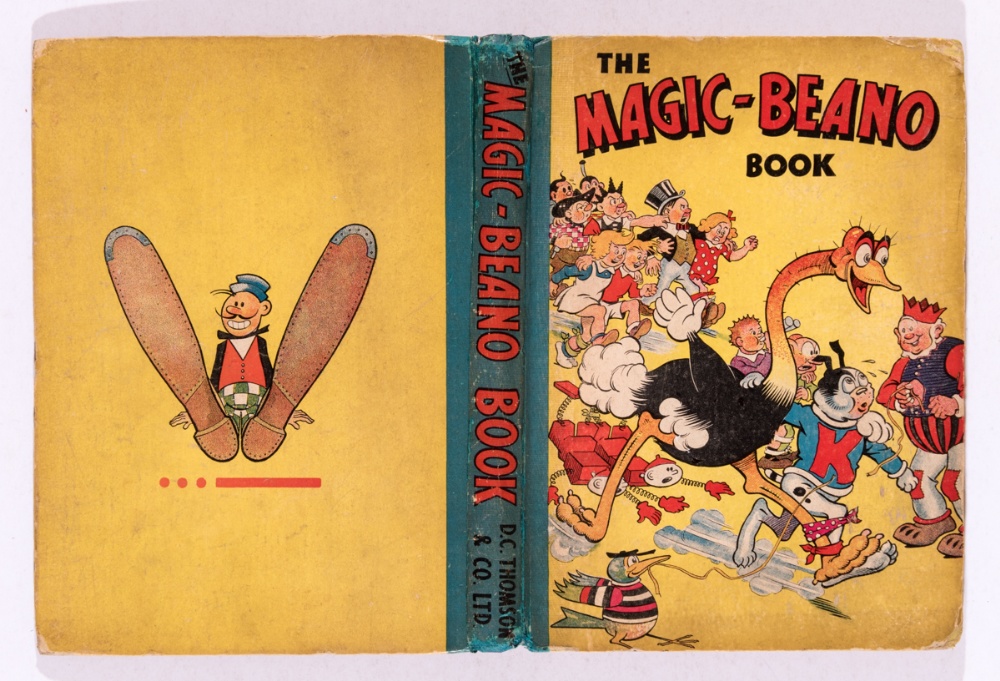 Magic-Beano Book (1943) Big Eggo and Koko 3-legged race. Some wear to boards and spine with colour