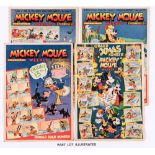 Mickey Mouse Weekly (1939) 153-204. Complete year. No 199: mouse chew to lower margin pages (