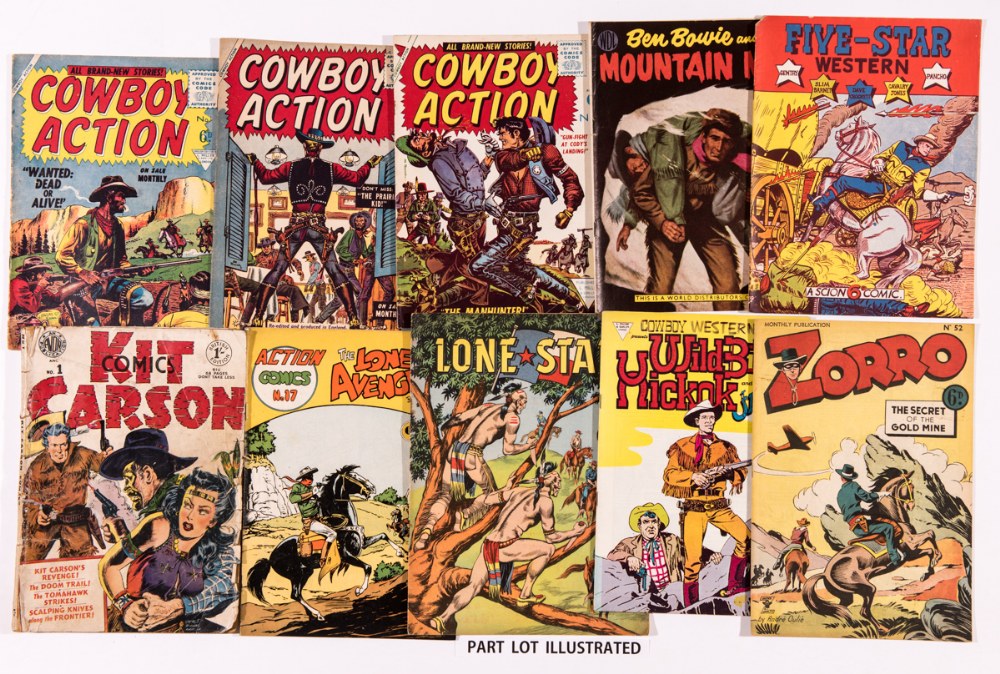 Cowboy Collection (1950s): Cowboy Action 1, 3, 7, Ben Bowie and his Mountain Men 3, 10, Five Star