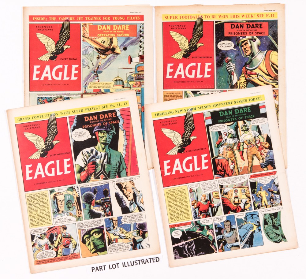 Eagle Vol. 5 (1954) 1-53. Dan Dare in Operation Saturn and Prisoners of Space. No 49: half of back