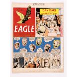 Dan Dare original artwork by Desmond Walduck for the Eagle (1954) Vol. 5 No 29. Col. Dare must