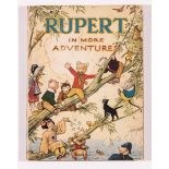 Rupert Book (1944). Rupert and his pals in the branches of a tree. Bright card covers with medium