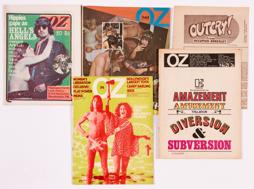 Oz Magazine (1969-70) 20, 21, 25, 26. No. 20: Hell's Angels by Andrew Fisher, Jimmy Page interview