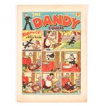 Dandy No 25 (1938). Korky gets Pussy the boot. Bright covers, cream pages [fn]