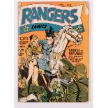 Rangers 8 (1942) Fiction House. Bright cover with brittle top and bottom corners with some loss,