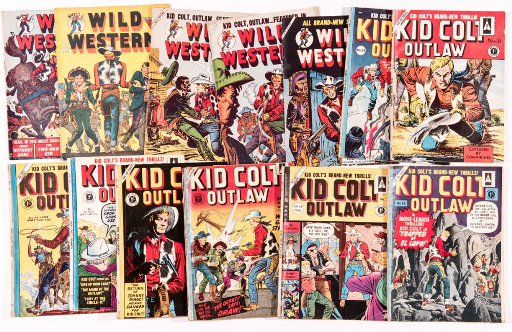 Wild Western (1955) 1-5. With Kid Colt Outlaw (2nd series 1959) 51-58 [vg/fn-] (13)