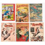 UK Superheroes (late 1940s-50s). Electroman 1-4 (Scion). With Meteor and Round Up one-shots (