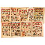 Beano (1941) 157-162, 164-167 and 223 (1944). Propaganda war issues. Low grade well worn reading