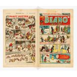 Beano 388 Xmas Comic (1949). Bright cover witih top margin biro number (also to back cover and 2