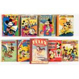 Mickey Mouse low grade Annuals: 1930 (No 1), 1932, 1934, 1935, 1936, 1937. No 1 with copy dust