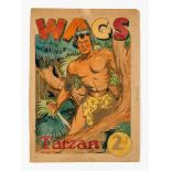 WAGS Tarzan front cover colour guide (1930s) from Iger Studios. WAGS was a British/Australian weekly