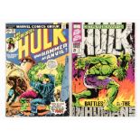 Hulk 182 (1974) with Hulk King-Size Special 1 (1968). 182: cents copy, cover sticker stain and '10p'