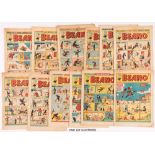 Beano (1951) 39 issues between 442-493 including 452: first Dennis The Menace [fr], Easter, Sports