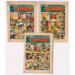 Dandy Comic (1938) 46, 47, 48. All with ads for Dandy Monster Comic No 1 [vg-/vg] (3)