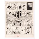 Broons original artwork (1964) drawn and signed by Dudley Watkins for The Sunday Post 29 Nov 1964.