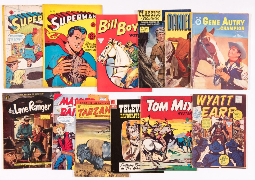 Superman (1950s G.K. Murray) 70, 74 with (mostly L. Miller): Bill Boyd Western 68, Classics