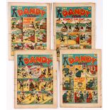 Dandy Comic Nos 15, 16, 17, 19. Major horizontal spine tears, small loss, worn issues [fr/pr/gd-/