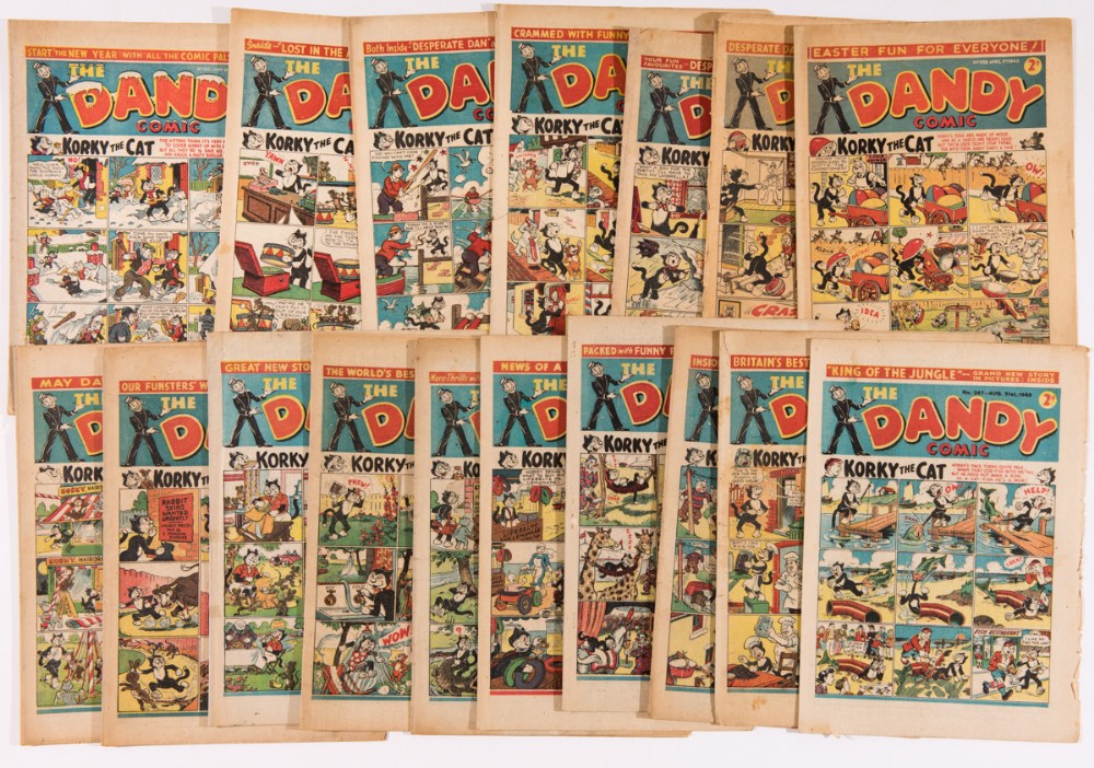 Dandy (1943) 231-236, 238-247, 252. Including Easter. 6 issues [fr/gd], balance 11 issues [vg-/