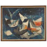 John von Wicht (American/German, 1888–1970) "Blue Painting". John von Wicht (American/German, 1888–